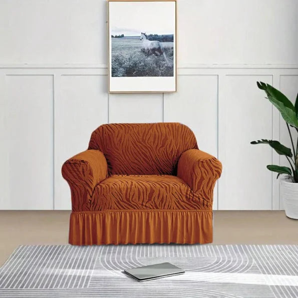 Velvet Stuff Zebra Style Sofa Cover-Med Brown