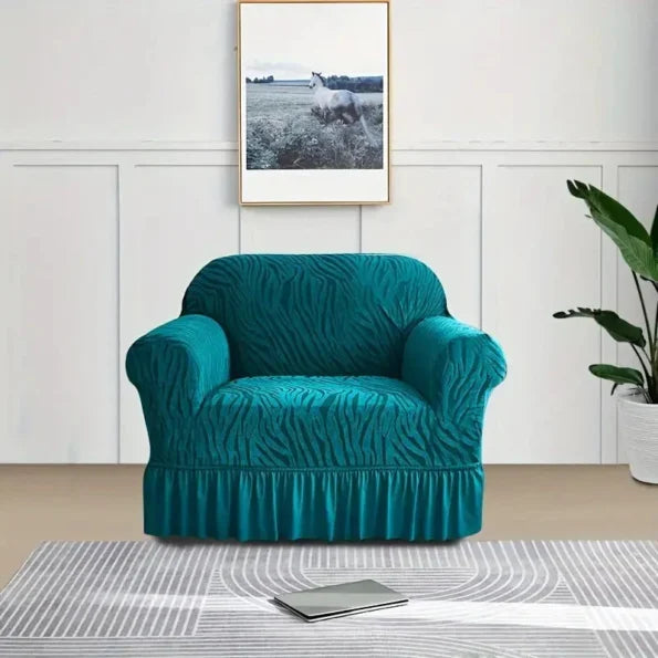 Velvet Stuff Zebra Style Sofa Cover-Zinc