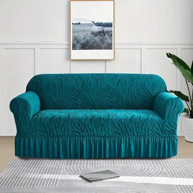 Velvet Stuff Zebra Style Sofa Cover-Zinc