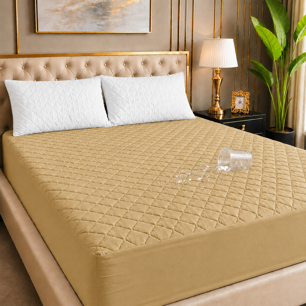 100% Waterproof Quilted Cubic Style Mattress Protector AR Collections