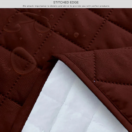 100% Waterproof Quilted Sofa Covers-Brown