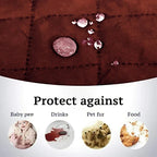 100% Waterproof Quilted Sofa Covers-Brown