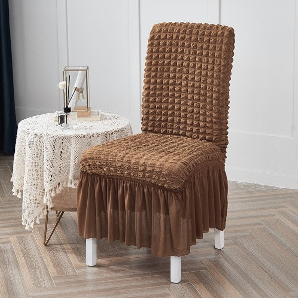 Premium Bubble Frilled Chair Cover-Copper