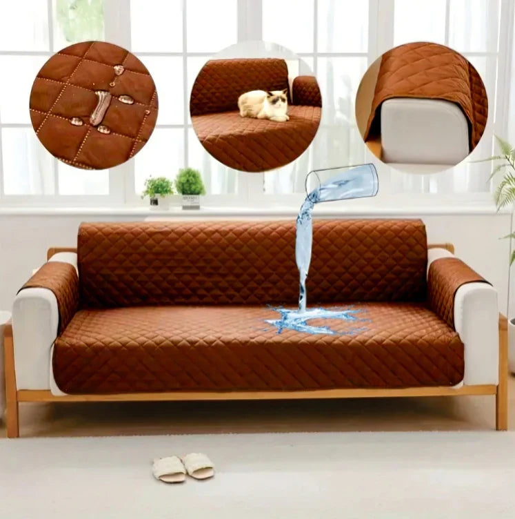 100% Waterproof Quilted Sofa Covers-Copper