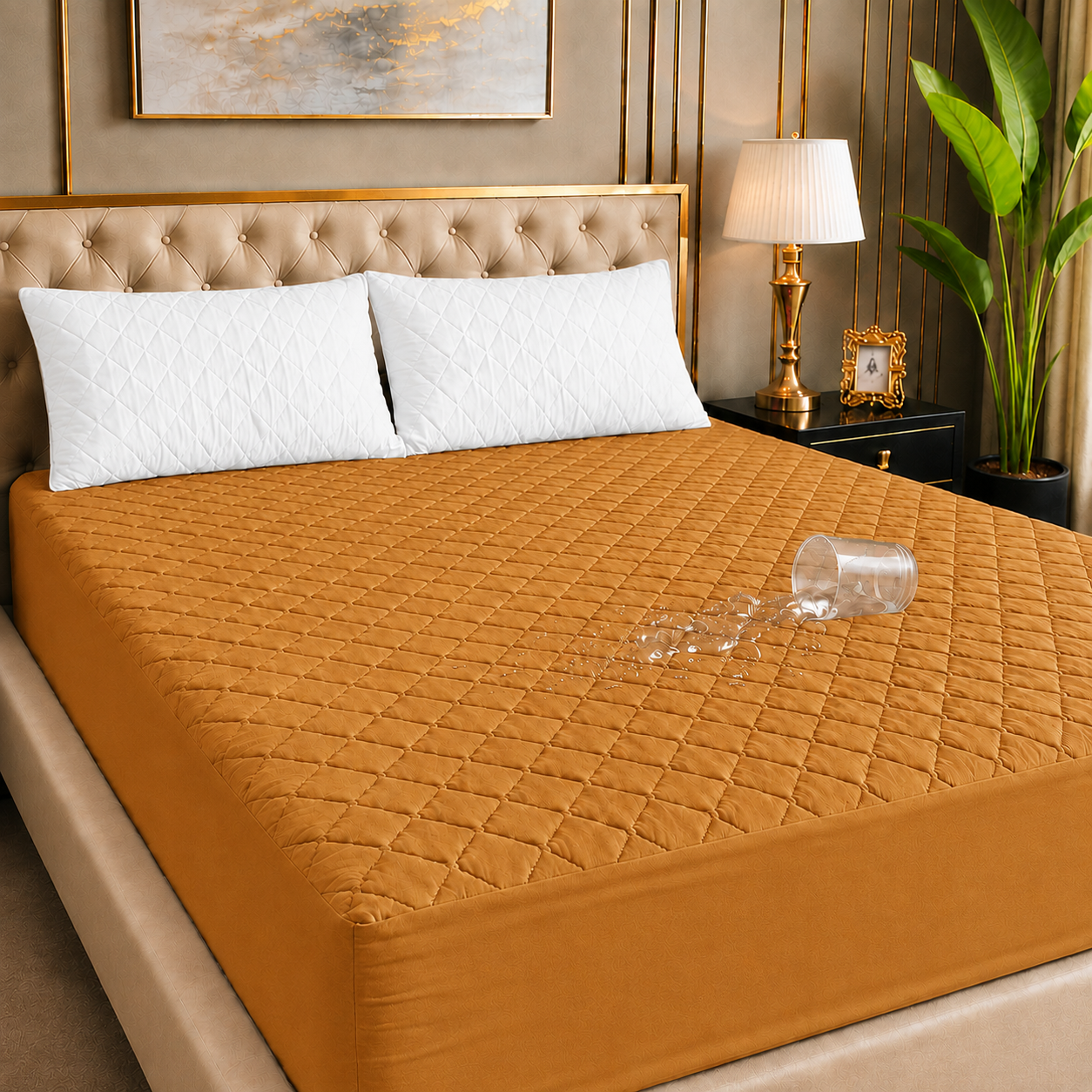 100% Waterproof Quilted Cubic Style Mattress Protector AR Collections