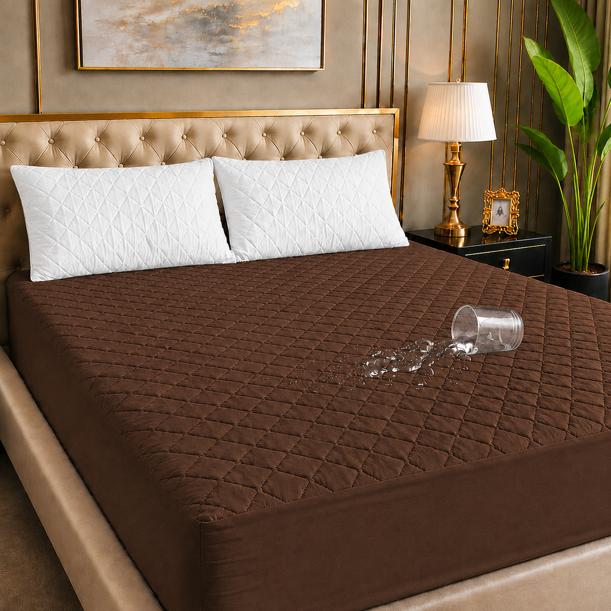 100% Waterproof Quilted Cubic Style Mattress Protector AR Collections