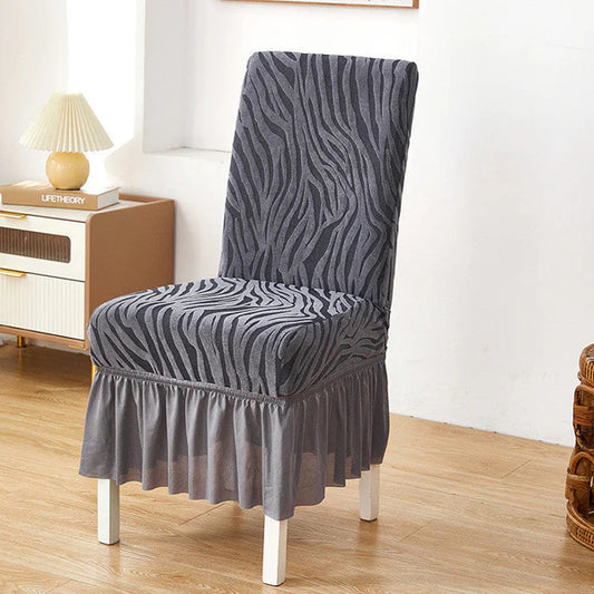Premium Zebra Velvet Chair Cover-Grey