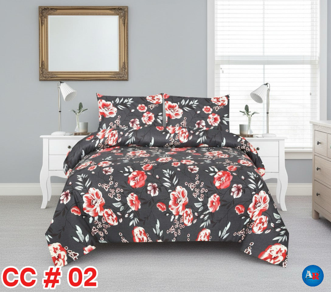 Printed Bed Sheet With 2 Pillow Covers