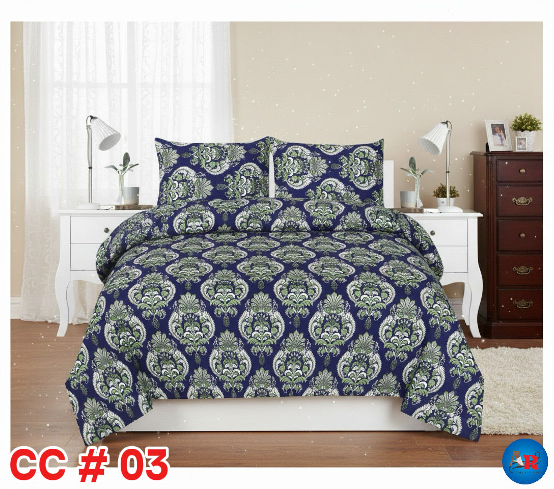 Printed Bed Sheet With 2 Pillow Covers