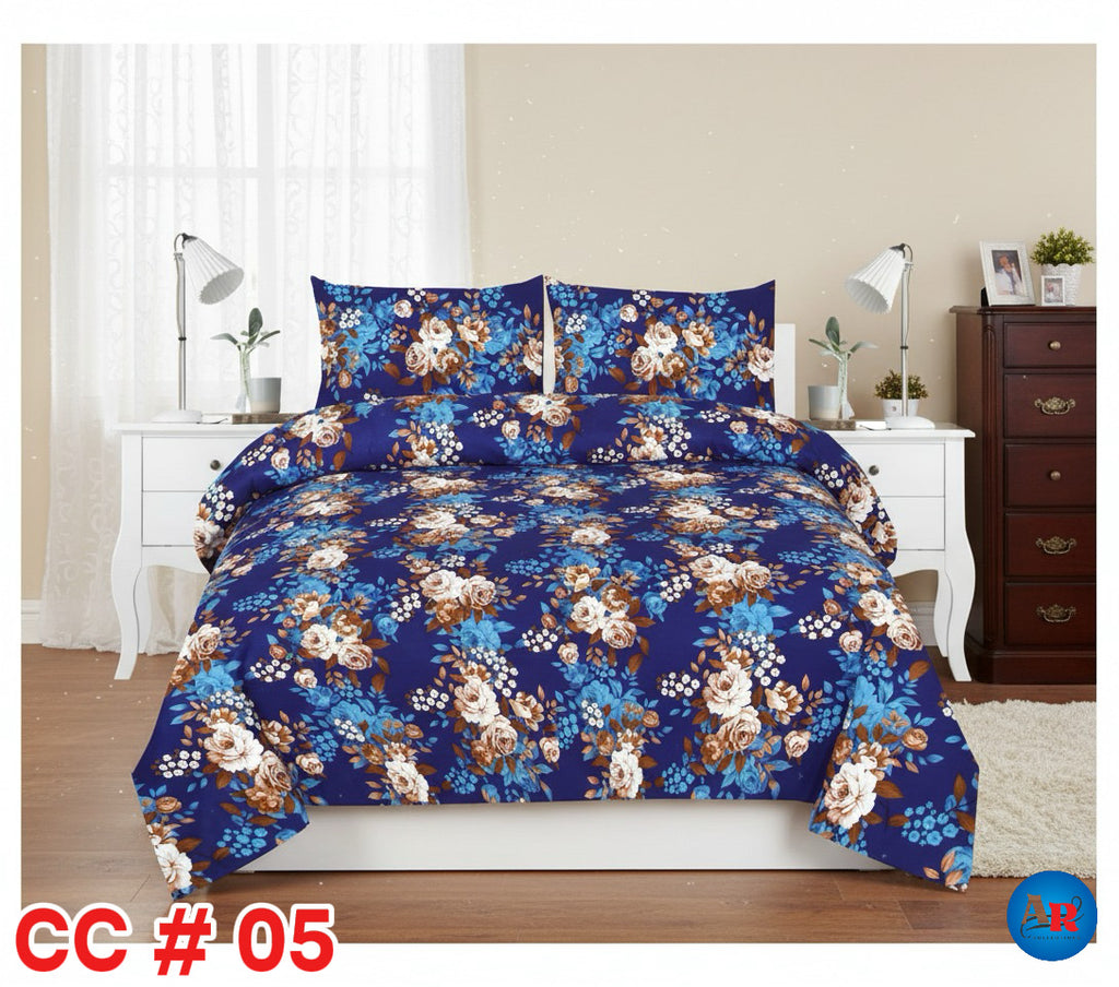 Printed Bed Sheet With 2 Pillow Covers