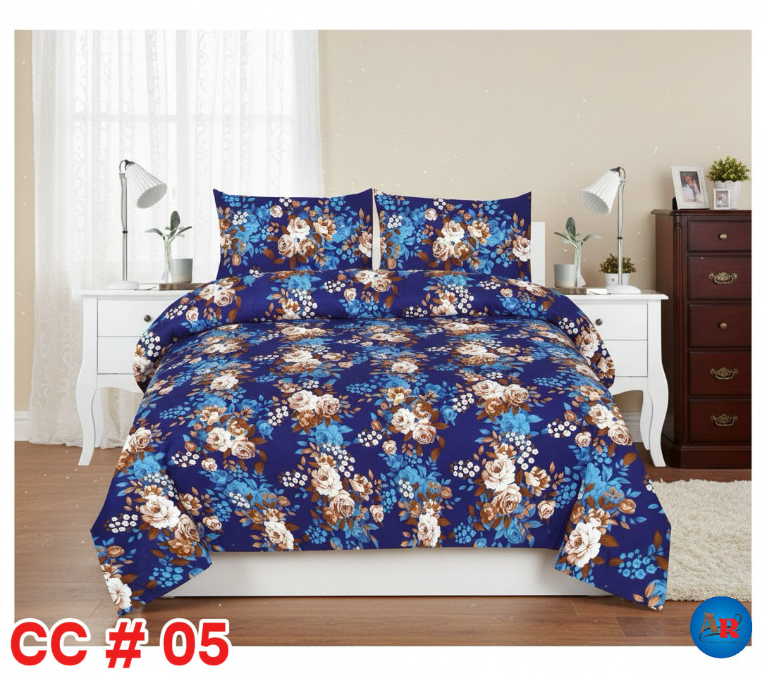Printed Bed Sheet With 2 Pillow Covers
