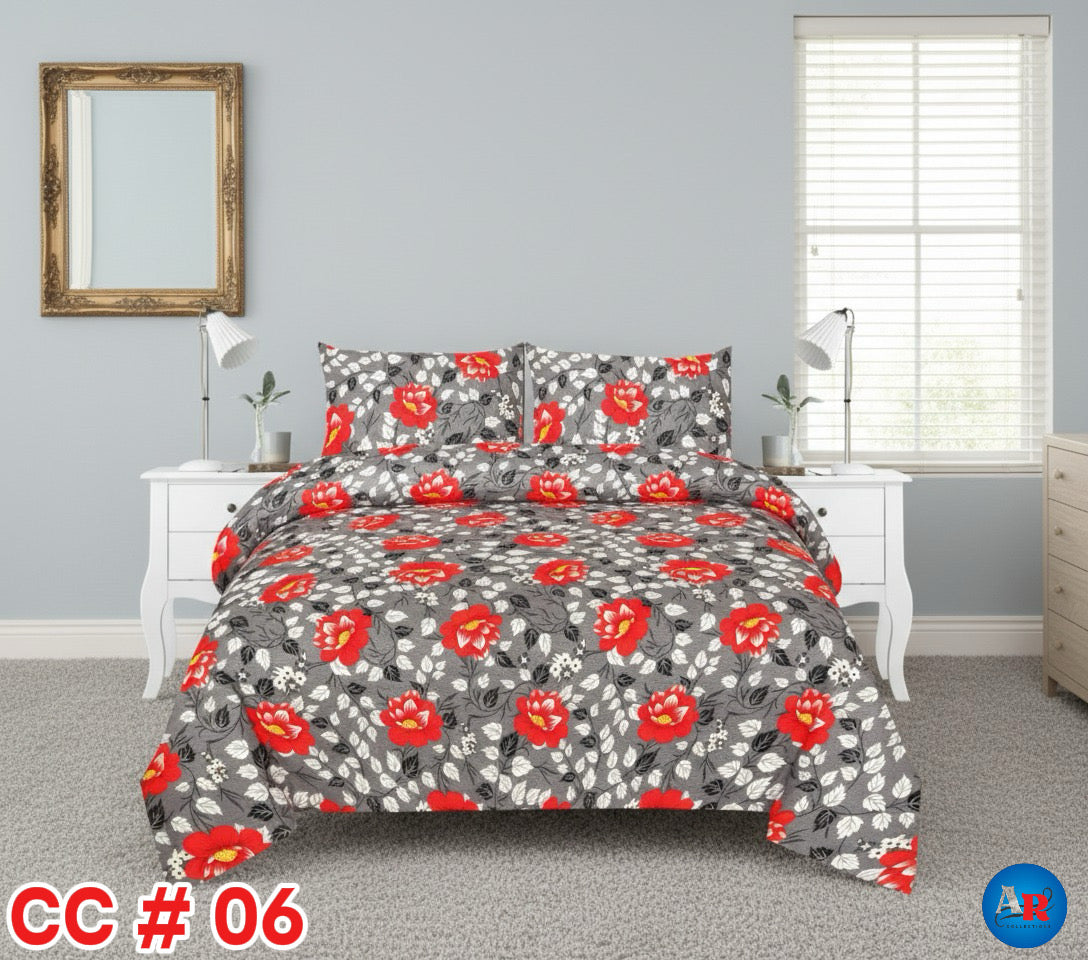 Printed Bed Sheet With 2 Pillow Covers - CC#06