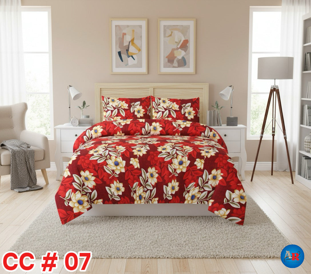 Printed Bed Sheet With 2 Pillow Covers