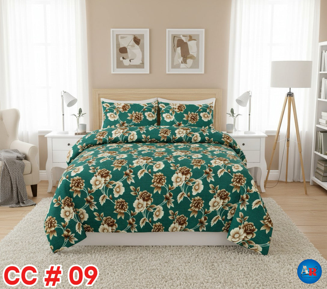 Printed Bed Sheet With 2 Pillow Covers - CC#09