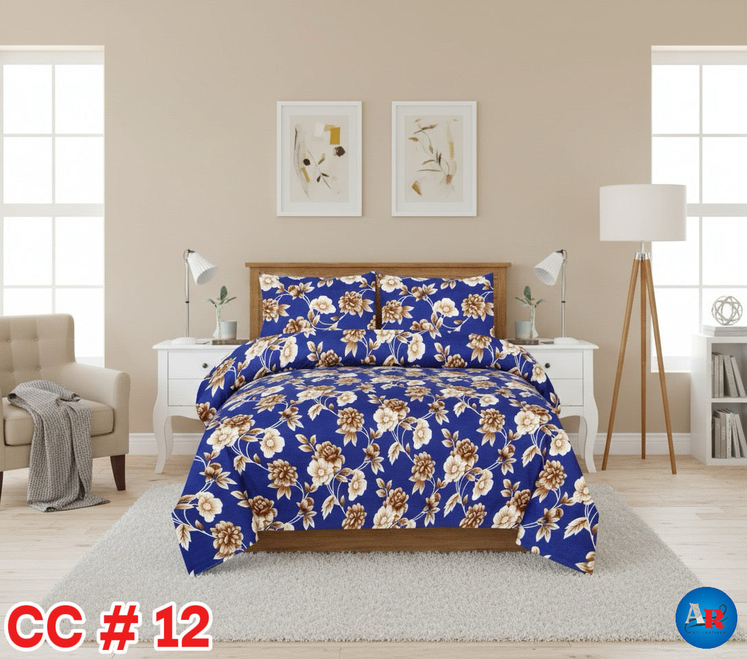 Printed Bed Sheet With 2 Pillow Covers - CC#12