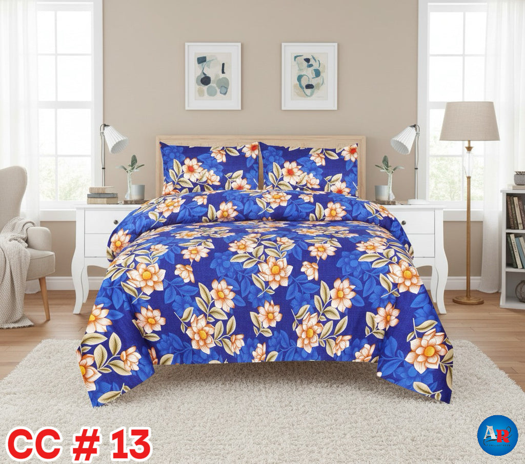 Printed Bed Sheet With 2 Pillow Covers