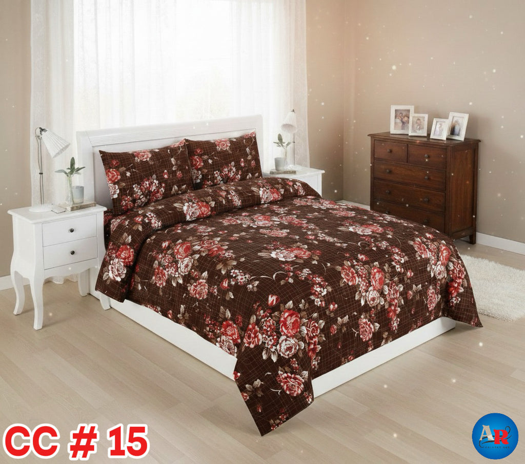 Printed Bed Sheet With 2 Pillow Covers