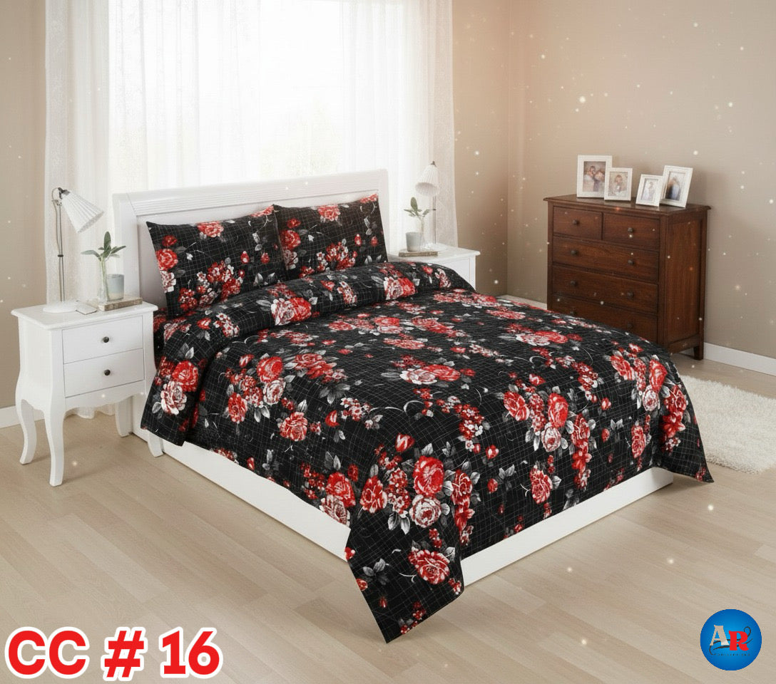 Printed Bed Sheet With 2 Pillow Covers - CC#16
