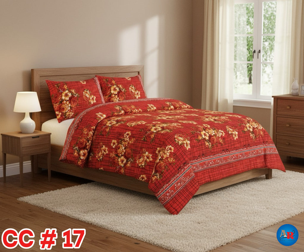 Printed Bed Sheet With 2 Pillow Covers