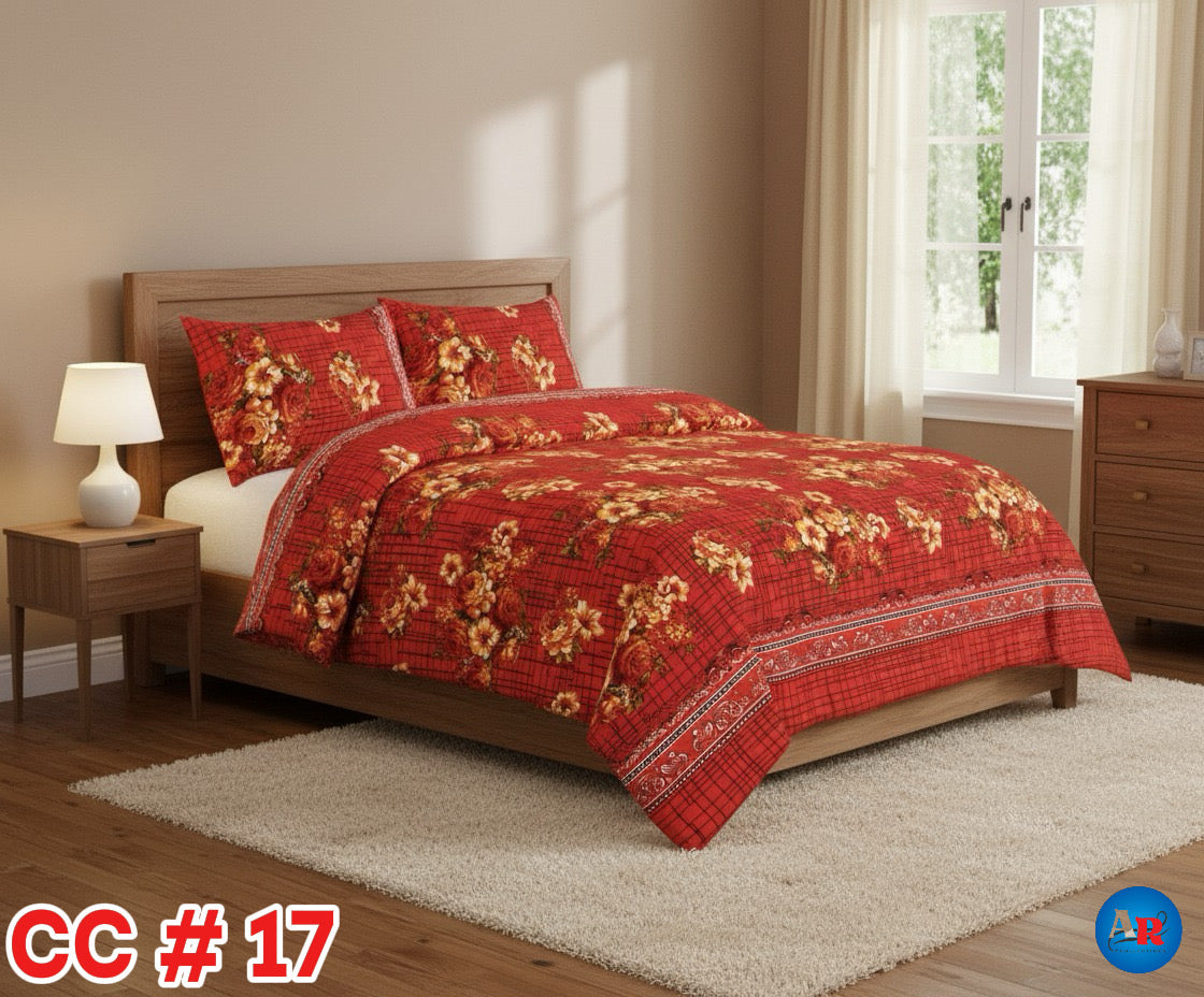 Printed Bed Sheet With 2 Pillow Covers