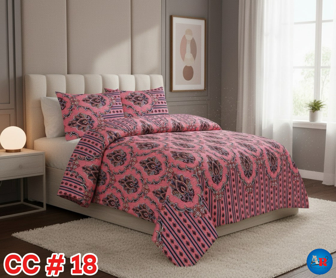 Printed Bed Sheet With 2 Pillow Covers