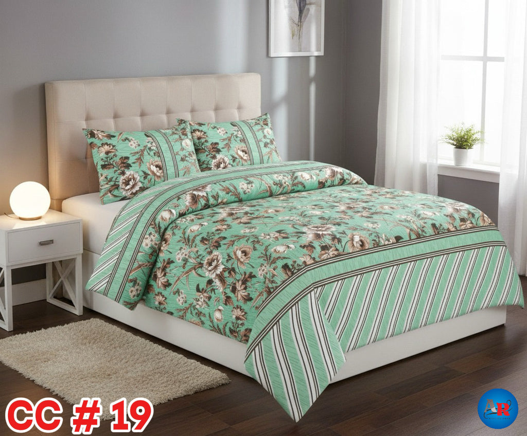 Printed Bed Sheet With 2 Pillow Covers