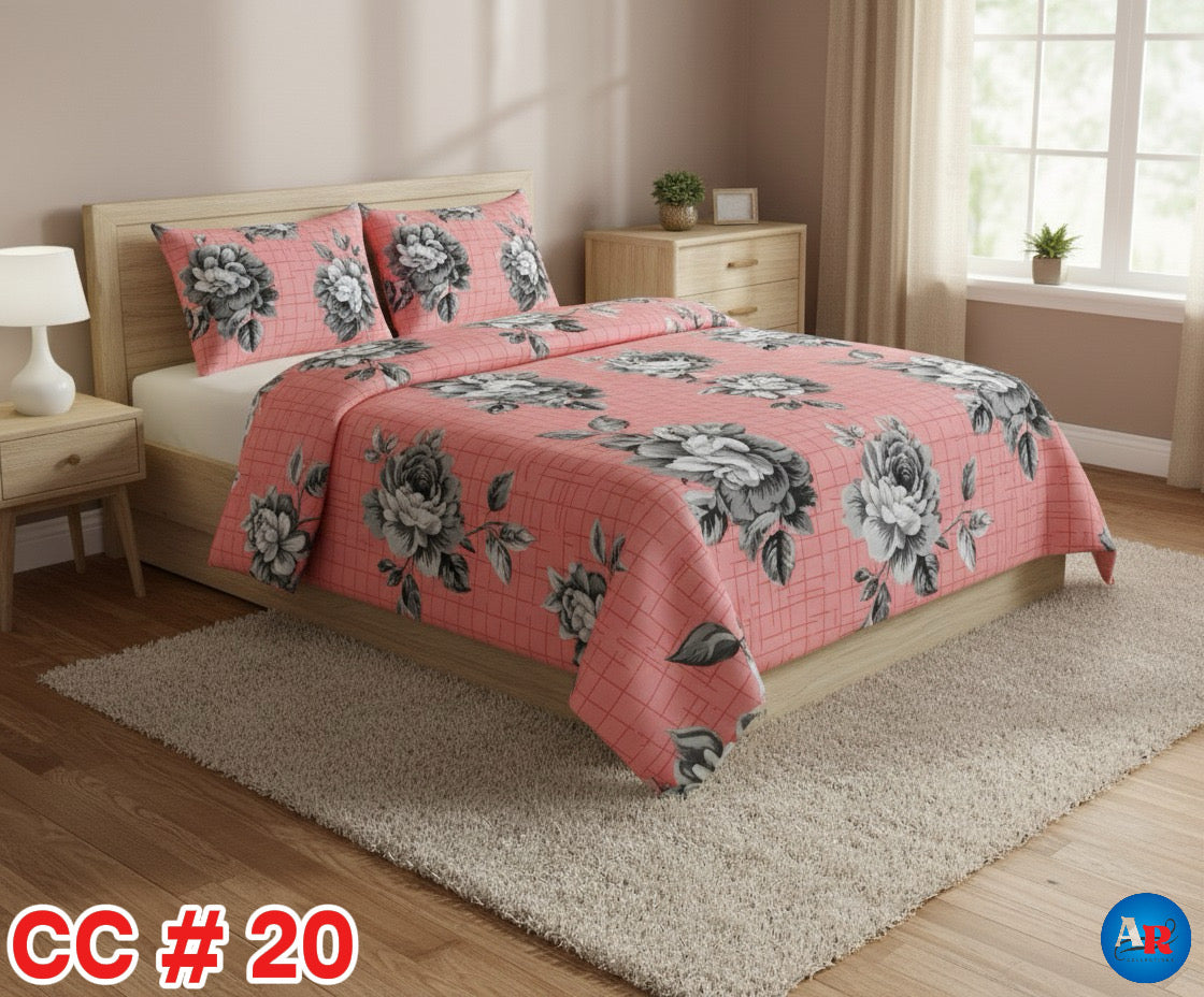 Printed Bed Sheet With 2 Pillow Covers