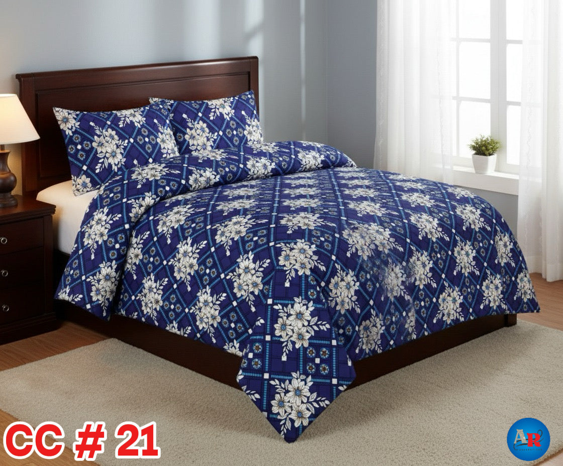 Printed Bed Sheet With 2 Pillow Covers - CC#21