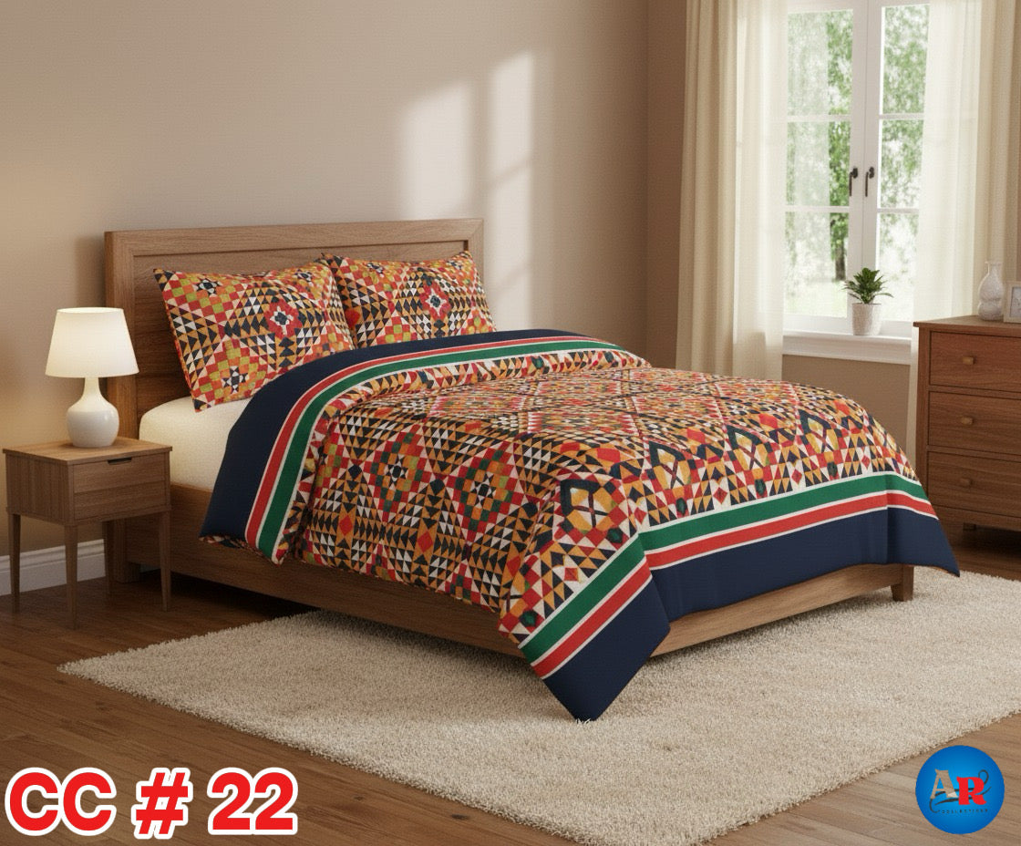 Printed Bed Sheet With 2 Pillow Covers