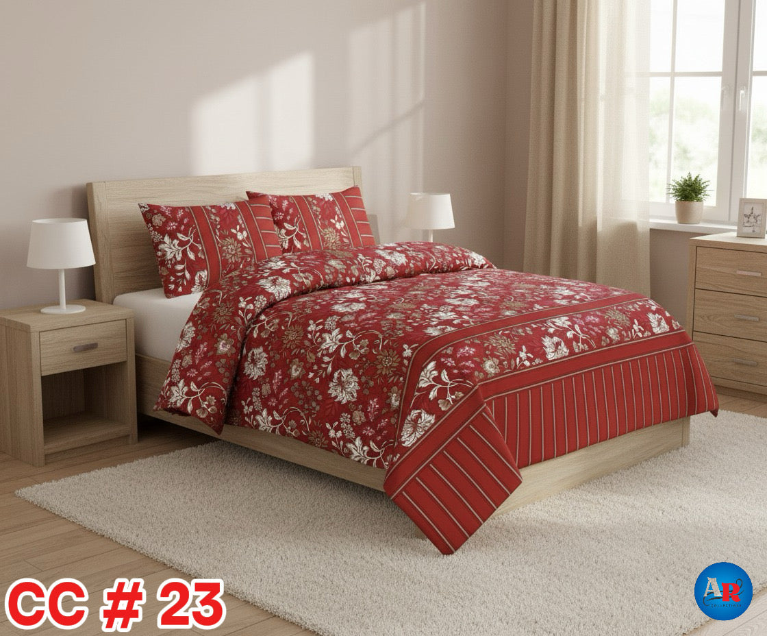 Printed Bed Sheet With 2 Pillow Covers