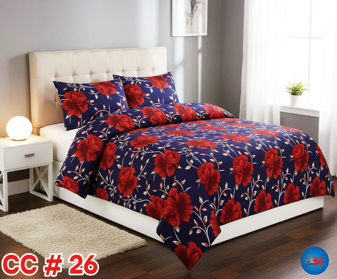 Printed Bed Sheet With 2 Pillow Covers
