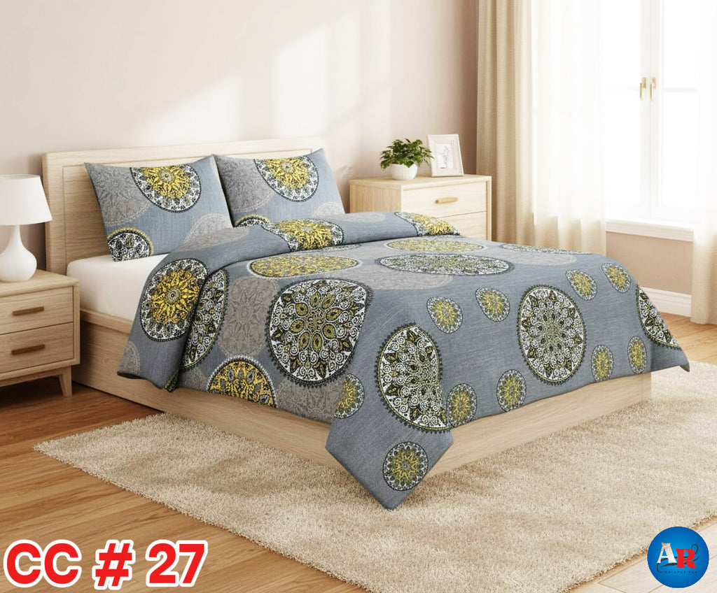 Printed Bed Sheet With 2 Pillow Covers