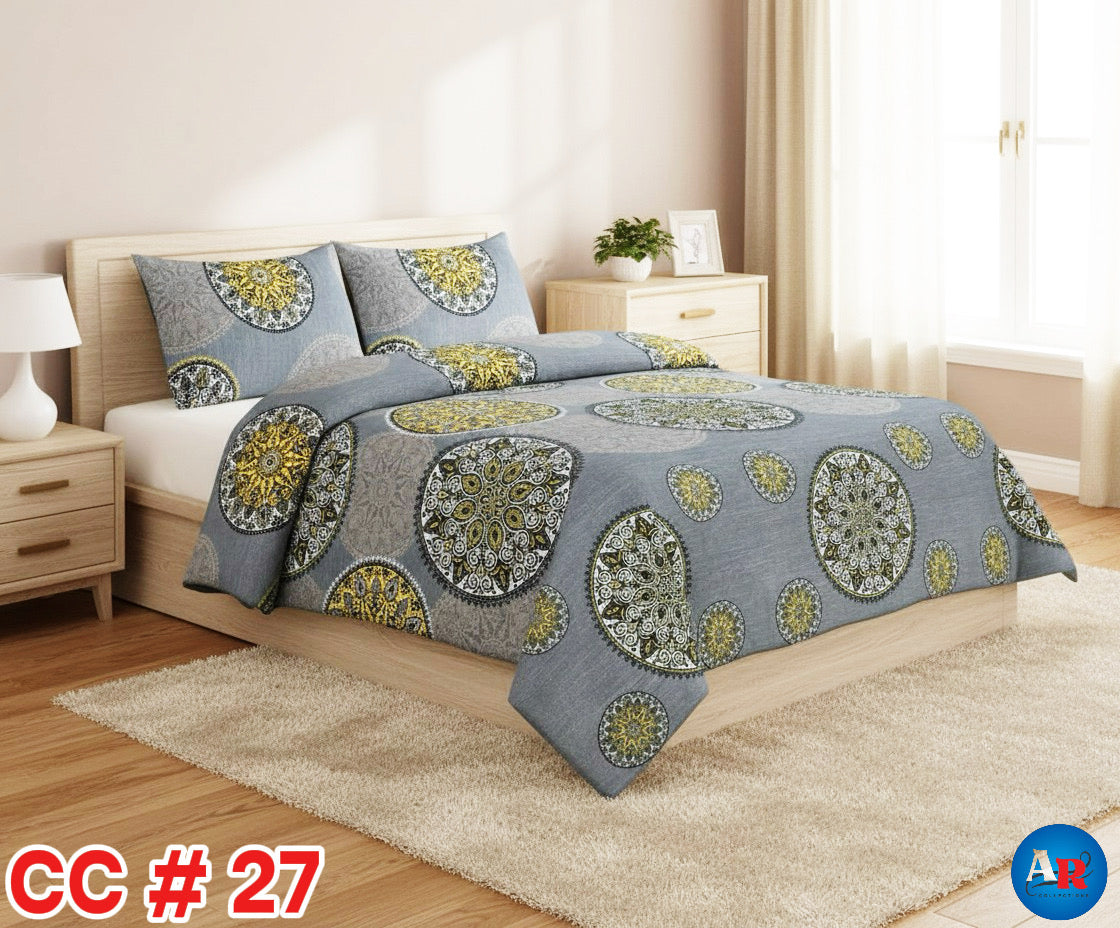 Printed Bed Sheet With 2 Pillow Covers
