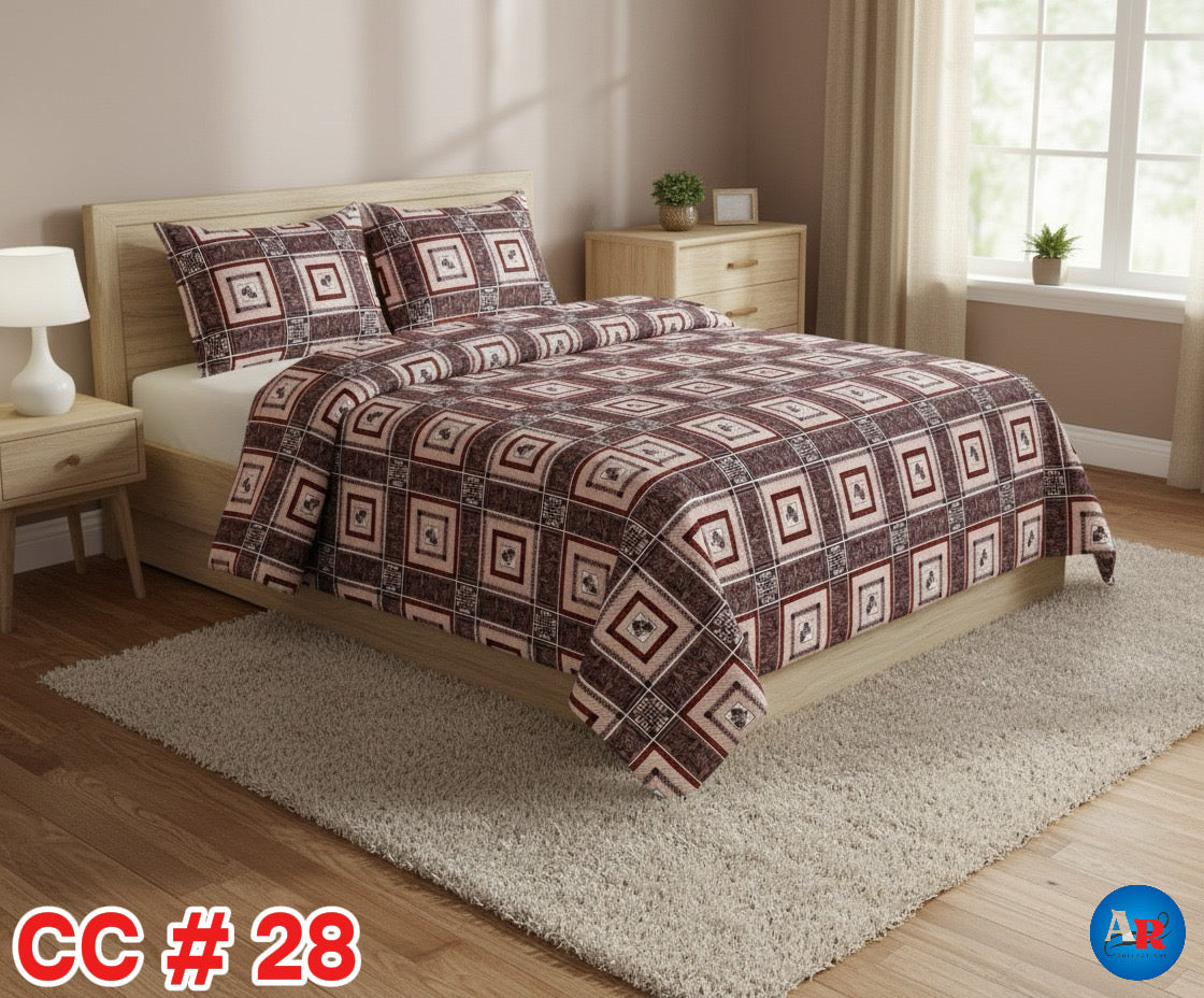 Printed Bed Sheet With 2 Pillow Covers