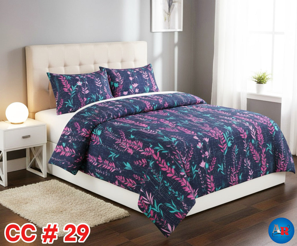 Printed Bed Sheet With 2 Pillow Covers