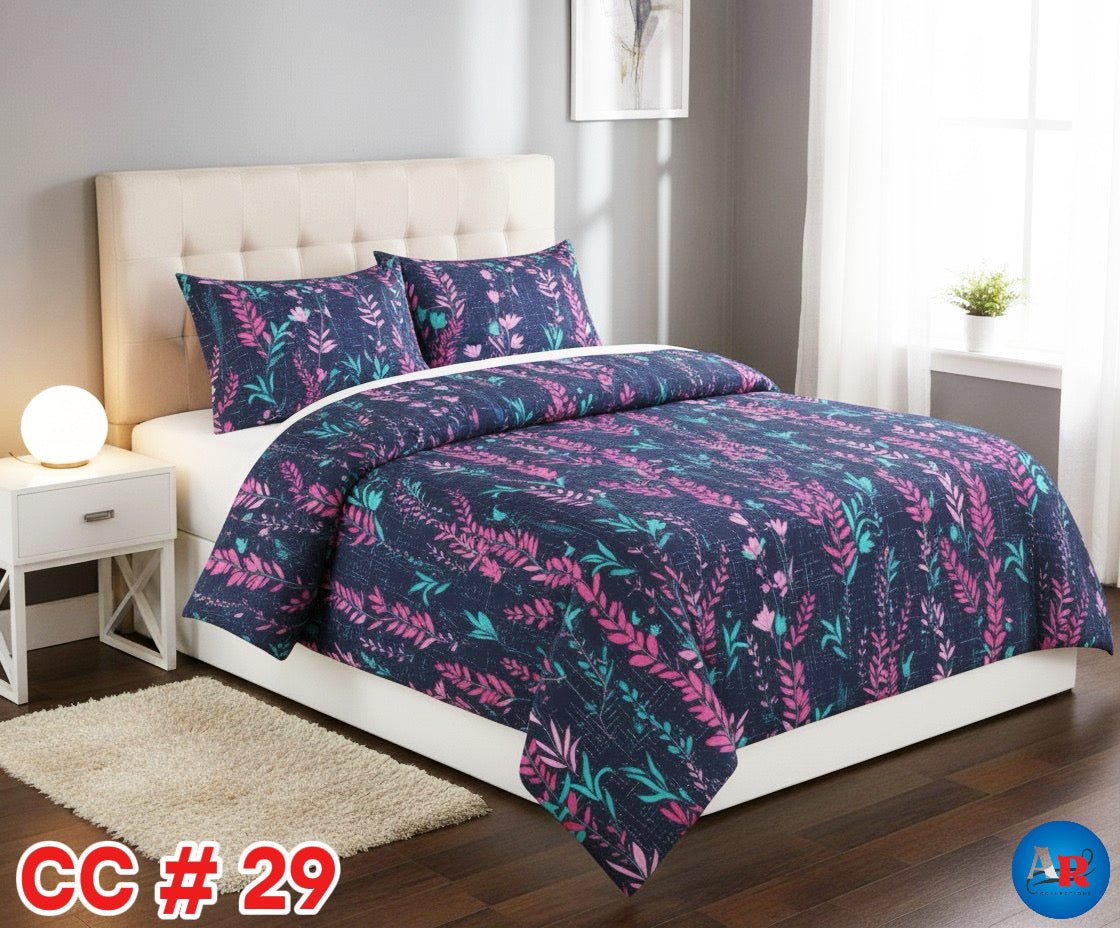 Printed Bed Sheet With 2 Pillow Covers
