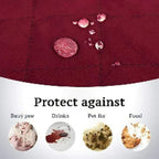 100% Waterproof Quilted Sofa Covers-Maroon