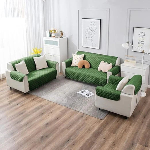 Ultrasonic Quilted Sofa Covers-Green