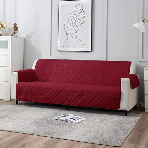 Ultrasonic Quilted Sofa Covers-Maroon