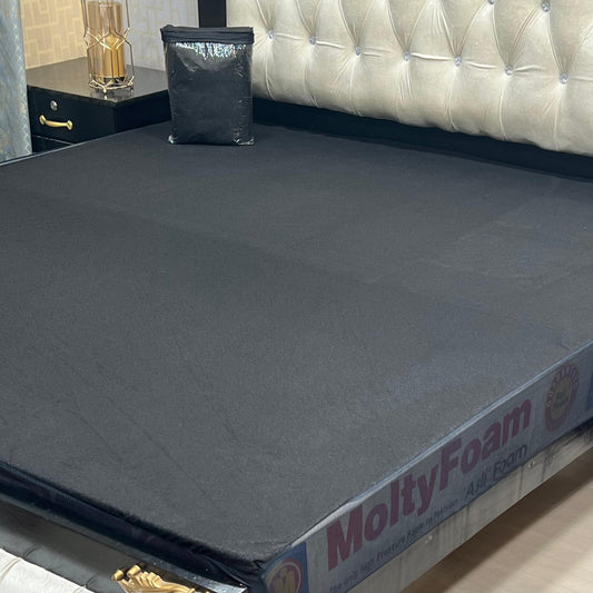 100% Waterproof Cotton Fitted Mattress Protector-Black