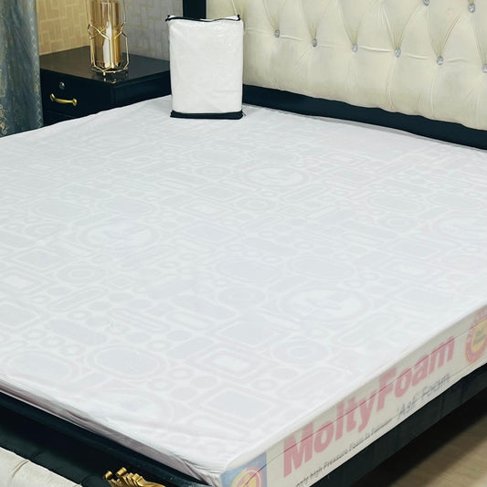 100% Waterproof Cotton Fitted Mattress Protector-White