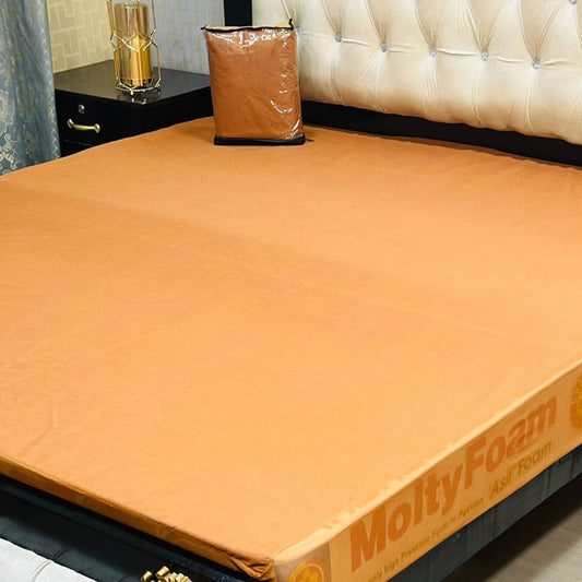 100% Waterproof Cotton Fitted Mattress Protector-Orange
