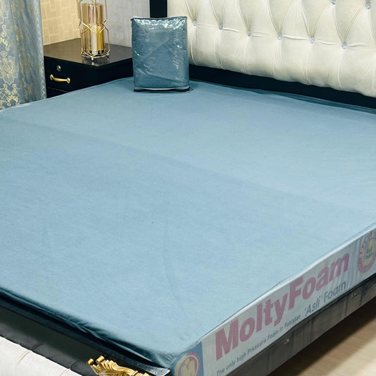 100% Waterproof Cotton Fitted Mattress Protector-Grey