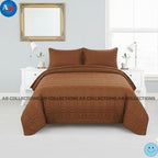 Ultrasonic Quilted Luxury Bed Spread-Brown