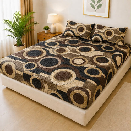 100% Waterproof 3-Piece Quilted Printed Bedsheet Set – P105 AR Collections