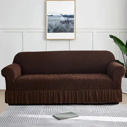 Velvet Stuff Zebra Style Sofa Cover-Brown
