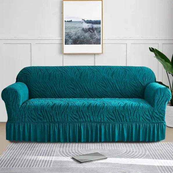 Velvet Stuff Zebra Style Sofa Cover-Zinc